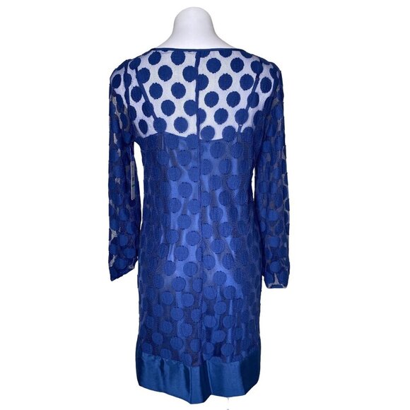 Laundry By Shelli Segal NWT $195 Night Sky Polka Dot Sheer Overlay Dress, Size 8 - Picture 5 of 10